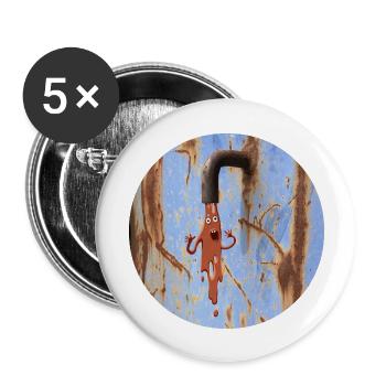 Schleimmonster - Buttons groß 56 mm (5er Pack) - Weiß - Vorne