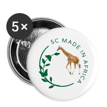 Girafe - Lot de 5 grands badges (56 mm) - blanc - Devant