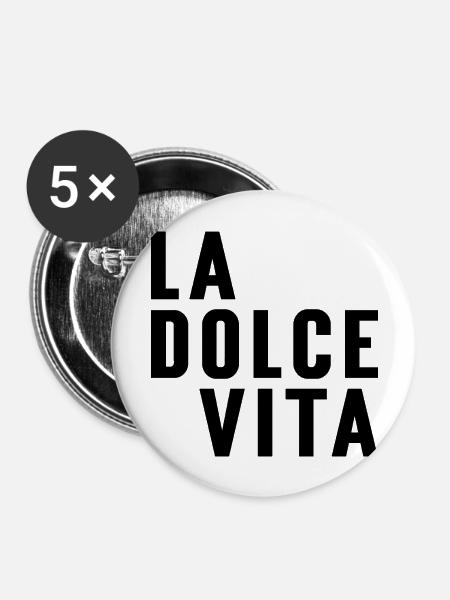 La dolce vita - Buttons groß 56 mm (5er Pack) - Weiß