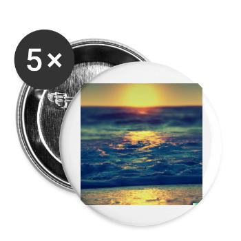 retro see sunset - Buttons groß 56 mm (5er Pack) - Weiß - Vorne