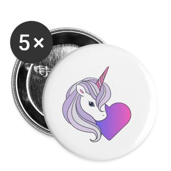 My unicorn - Buttons groß 56 mm (5er Pack) - Weiß - Vorne