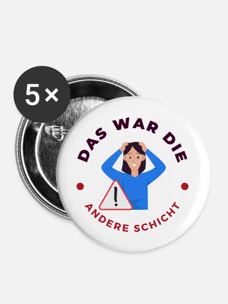 Firma Streit - Buttons groß 56 mm (5er Pack) - Weiß