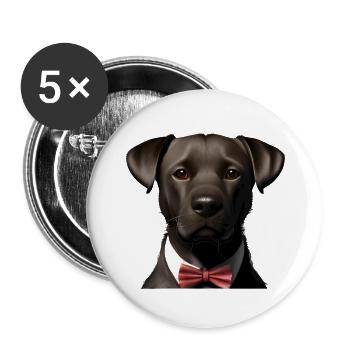 Labrador propriétaire chiot Labrador Retriever - Lot de 5 grands badges (56 mm) - blanc - Devant