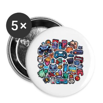 Gaming Artwork - Buttons large 2.2''/56 mm (5-pack) - white - Front