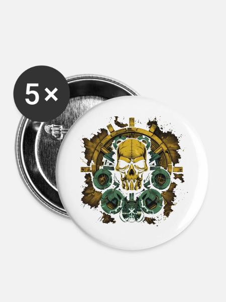 Tschernobyl-Atom 12 - Buttons groß 56 mm (5er Pack) - Weiß