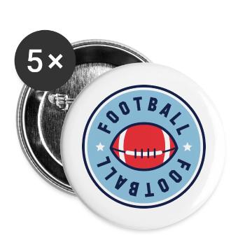 Football - Buttons groß 56 mm (5er Pack) - Weiß - Vorne