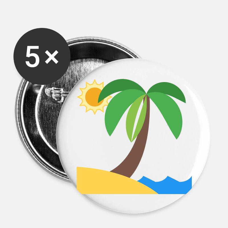 Sunny island - Buttons large 2.2''/56 mm (5-pack) - white