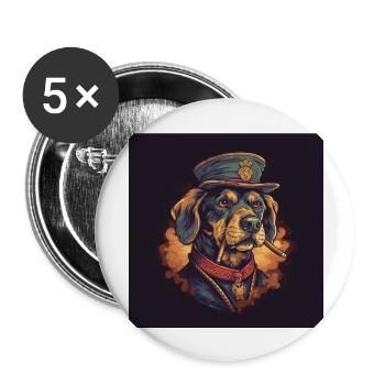 DOG 3 - Lot de 5 grands badges (56 mm) - blanc - Devant