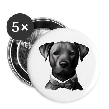Labrador Retriever Labrador Propriétaire Chiot - Lot de 5 grands badges (56 mm) - blanc - Devant