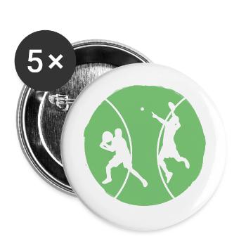 Padel Paddel Schläger Tennis Sport I Geschenk - Buttons groß 56 mm (5er Pack) - Weiß - Vorne