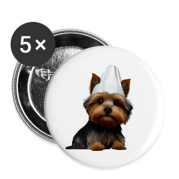 Yorkshire Terrier Restaurateur Puppy Cooking Dog - Buttons large 2.2''/56 mm (5-pack) - white - Front