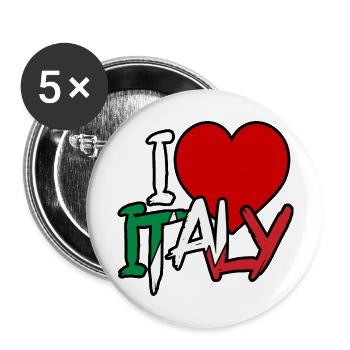 I Heart Italy: Share Your Love for Italy - Buttons large 2.2''/56 mm (5-pack) - white - Front