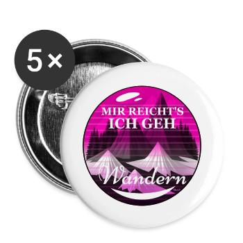 Mir reichts ich geh Wandern Berge Purpink Style - Buttons groß 56 mm (5er Pack) - Weiß - Vorne
