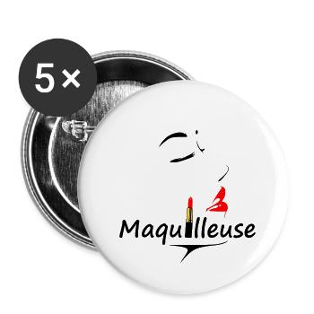 Make-up artist - Buttons large 2.2''/56 mm (5-pack) - white - Front