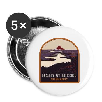 Colorful illustration of Mont Saint Michel - Buttons large 2.2''/56 mm (5-pack) - white - Front