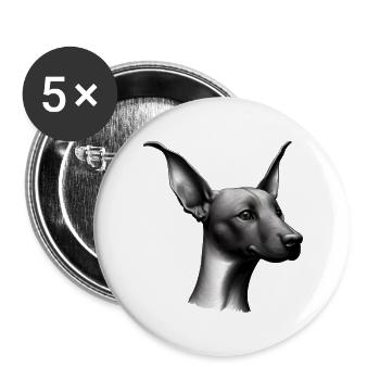 Doberman trainer dog Doberman puppy Doberman - Buttons large 2.2''/56 mm (5-pack) - white - Front