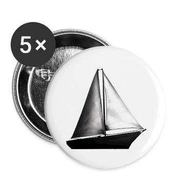 Voile, Voile, Voilier, Marin, Voilier - Lot de 5 grands badges (56 mm) - blanc - Devant