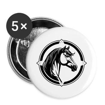 Horse Horse Head Pony - Buttons large 2.2''/56 mm (5-pack) - white - Front