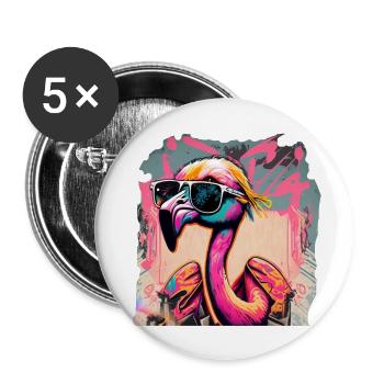 IMG 1478 - Lot de 5 grands badges (56 mm) - blanc - Devant