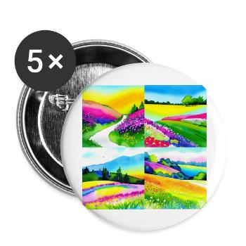 Verzaubernde Wiesen - Nachhaltige Kollektion - Buttons groß 56 mm (5er Pack) - Weiß - Vorne