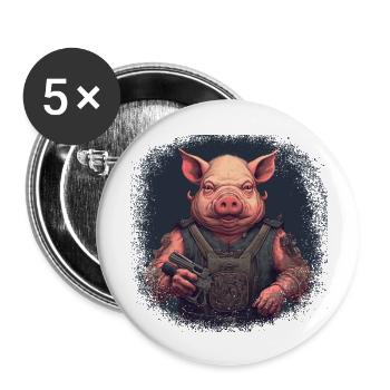 love mammal birthday present cute guinea pig - Buttons groß 56 mm (5er Pack) - Weiß - Vorne
