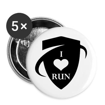 Triathlon Swim Bike Run Marathon - Buttons groß 56 mm (5er Pack) - Weiß - Vorne
