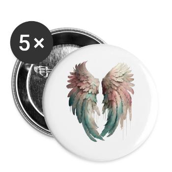 Angel s wings - Buttons large 2.2''/56 mm (5-pack) - white - Front
