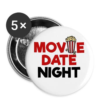 Movies Popcorn Statement Movie Night Movie Night Movies - Buttons large 2.2''/56 mm (5-pack) - white - Front