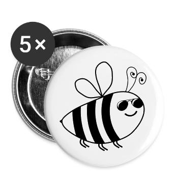 bee - Buttons groß 56 mm (5er Pack) - Weiß - Vorne