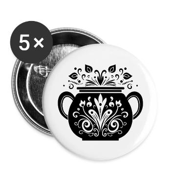 Cauldron Magical Witch Halloween - Buttons large 2.2''/56 mm (5-pack) - white - Front