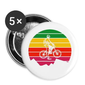 Triathlon Natation Bike Run Marathon - Lot de 5 grands badges (56 mm) - blanc - Devant