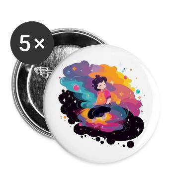 Anais im Weltraum - Buttons groß 56 mm (5er Pack) - Weiß - Vorne