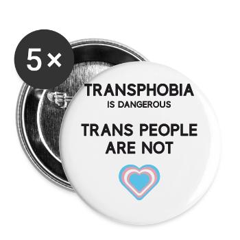 LGBT Pride Month - Trans Menschen - Buttons groß 56 mm (5er Pack) - Weiß - Vorne