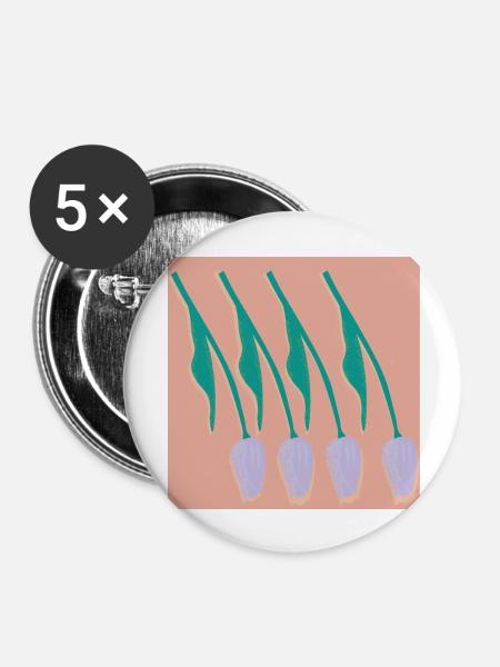 Tulpen - Buttons groß 56 mm (5er Pack) - Weiß