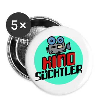 Kino Kinoabend Movies Film Schauen Statement - Buttons groß 56 mm (5er Pack) - Weiß - Vorne
