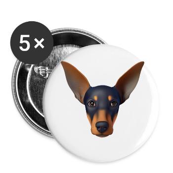 Doberman Doberman Trainer Dog Doberman Puppy - Buttons large 2.2''/56 mm (5-pack) - white - Front