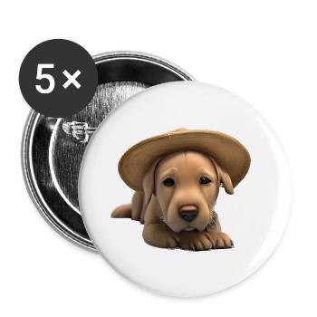 Dog owners Golden Retriever puppy dogs - Buttons large 2.2''/56 mm (5-pack) - white - Front