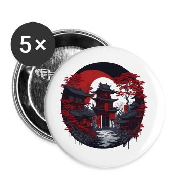 Quartier chinois - Lot de 5 grands badges (56 mm) - blanc - Devant