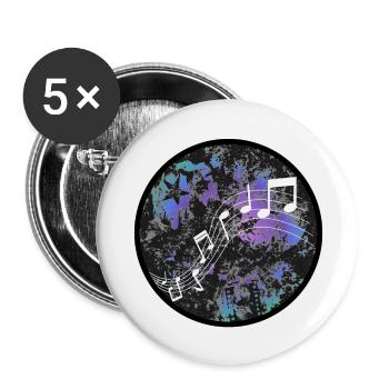 Musik - Buttons groß 56 mm (5er Pack) - Weiß - Vorne