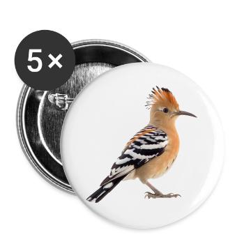 The hoopoe is a rare bird - Buttons large 2.2''/56 mm (5-pack) - white - Front