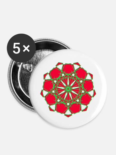 Muster - Buttons groß 56 mm (5er Pack) - Weiß