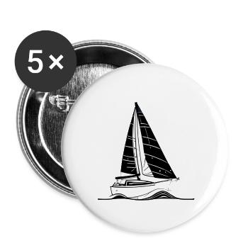 Sailing Sailing Ship Sailing Sailboat Sailor - Buttons large 2.2''/56 mm (5-pack) - white - Front