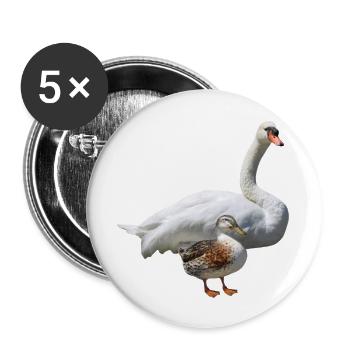 Cygne - Lot de 5 grands badges (56 mm) - blanc - Devant