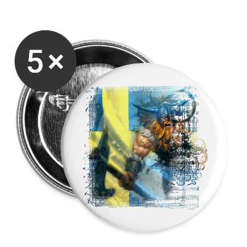 Schweden Schweden Flagge national norden skandinavia - Buttons groß 56 mm (5er Pack) - Weiß - Vorne