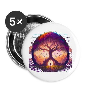 L’Arbre des rêves - Lot de 5 grands badges (56 mm) - blanc - Devant