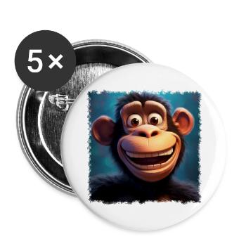 funny monkey - Buttons large 2.2''/56 mm (5-pack) - white - Front