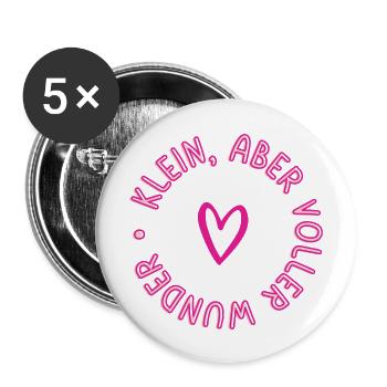 Klein, aber voller Wunder - Buttons groß 56 mm (5er Pack) - Weiß - Vorne