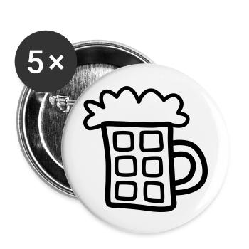 Beer 1 - Buttons large 2.2''/56 mm (5-pack) - white - Front