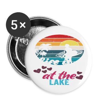 Life is better at the Lake - Buttons large 2.2''/56 mm (5-pack) - white - Front