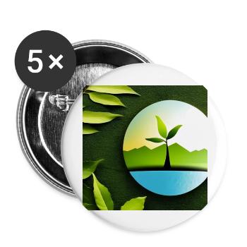 Nachhaltiges Design für eine bessere Welt - Buttons groß 56 mm (5er Pack) - Weiß - Vorne
